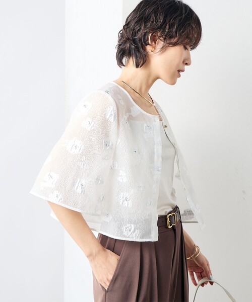 NOLLEY'S フラワージャガードブラウス NOLLEY'S Sophi ブラウス シャツ 「セットアップ対応」ラメ