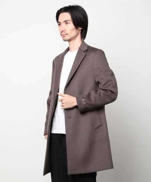 [ほぼ新品]ユナイテッドアローズ　ダークグレー チェスターコート L BEAUTY＆YOUTH UNITED ARROWS チェスターコート L ダークグレー メンズ