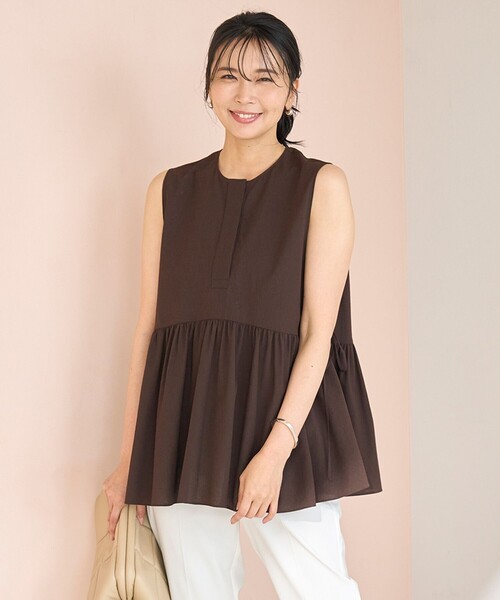 ブラウス シャツ 「通気性/接触冷感」BREEZEMOVE ペプラムブラウス レディース UNFILO ブラウス シャツ 「通気性/接触冷感」BREEZEMOVE