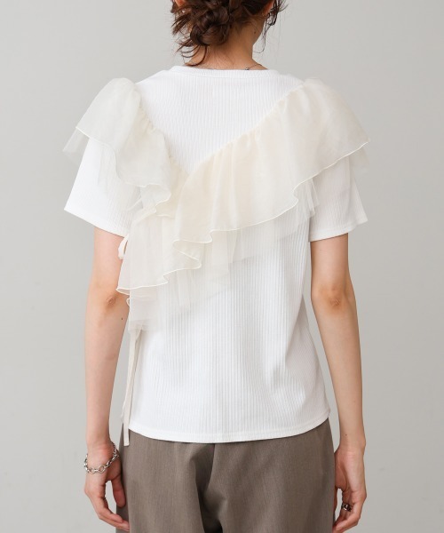 BAB tシャツ アシメフリルドッキングカットソー レディース