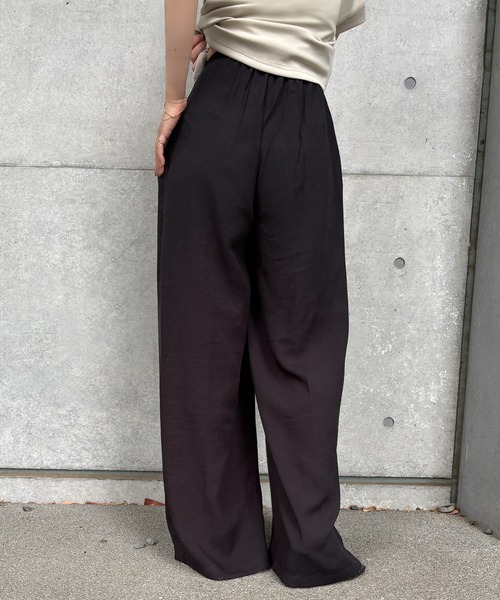ワイドパンツ パンツ linen wide relax pants /コード付き ワイド