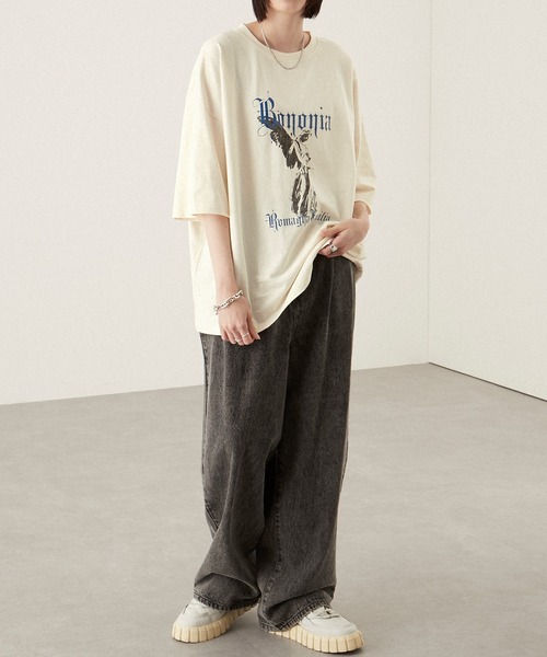 「Alfred Alex」 半袖Tシャツ L ブラック メンズ