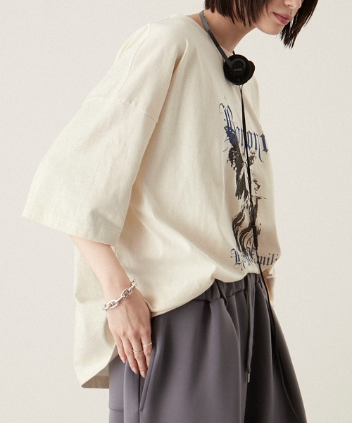 「Alfred Alex」 半袖Tシャツ L ブラック メンズ
