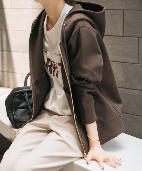 Spick＆Span パーカー 「追加」ストレッチジップフードパーカー