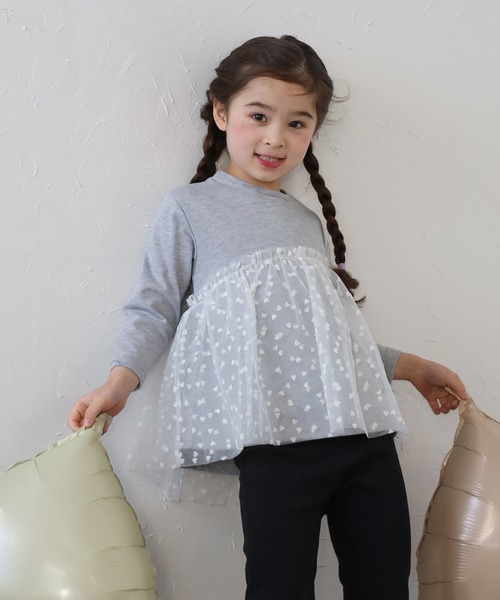 「BONJOUR SAGAN enfant」 「KIDS」長袖カットソー 120 ライトグレー キッズ | BONJOUR SAGAN enfant