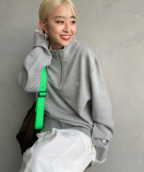 トレーナー スウェット 「WEB先行予約」「FRED PERRY/フレッドペリー」 ワンポイントロゴ刺繍 ハーフジップスウェット M3574 レディー FRED PERRY トレーナー スウェット 「WEB先行予約」「FRED PERRY