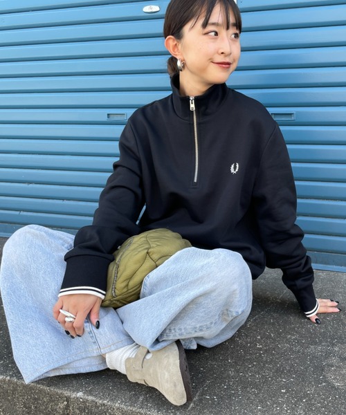 極美品】FRED PERRY ジップアップリバーシブルブルゾン　ワンポイント刺繍 FRED PERRYワンポイント刺繍 ジップアップリバ シブルブルゾン Mサイズ
