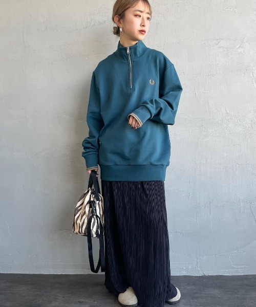 トレーナー スウェット 「WEB先行予約」「FRED PERRY/フレッドペリー」 ワンポイントロゴ刺繍 ハーフジップスウェット M3574 レディー FRED PERRY トレーナー スウェット 「WEB先行予約」「FRED PERRY