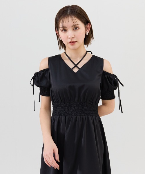 REDYAZEL シャーリングショルダーミニワンピース レディアゼル REDYAZEL シャーリングショルダーミニワンピース
