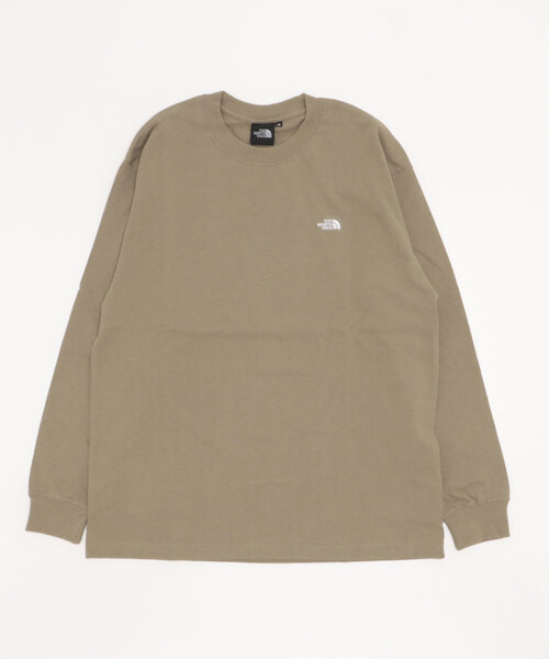 THE NORTH FACE 「THE FACE」 長袖Tシャツ M ベージュ メンズ