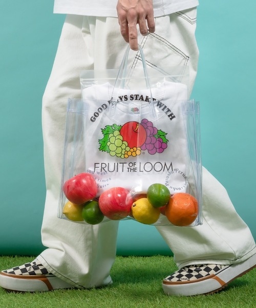 「Perushu」 半袖Tシャツ「fruit of the loomコラボ」 LARGE オフホワイト メンズ