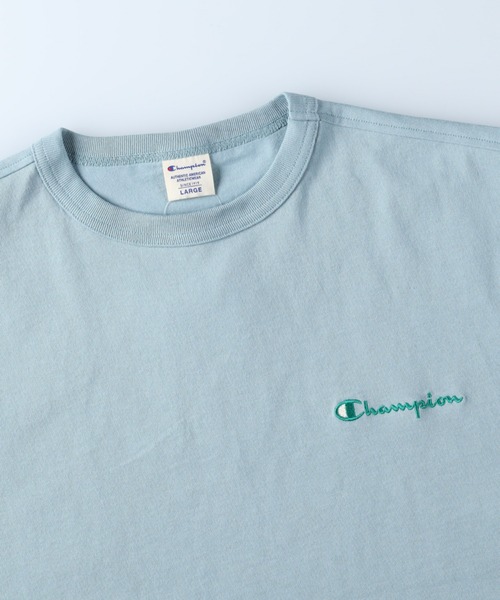 「Champion」 半袖Tシャツ L ライトイエロー メンズ