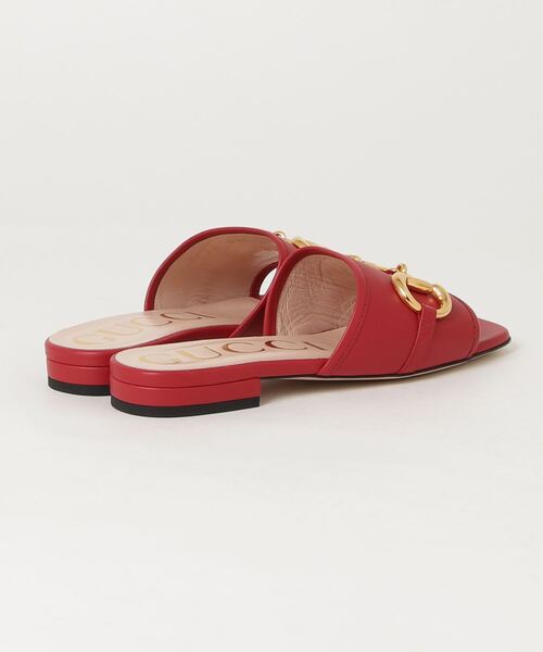 GUCCI（グッチ） ホースビット フラットサンダル 35 レッド レディース