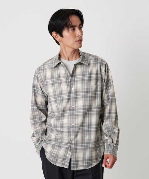 AURALEE 半袖シャツ UNITEDARROWS別注 グレー系チェック AURALEE 半袖シャツ UNITEDARROWS別注 グレー系チェック AURALEE
