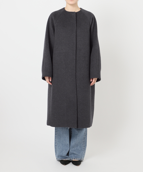 スピックアンドスパン　スーパー160'sテントラインコート　ノーカラー　M Spick＆Span（スピック アンド スパン） ノーカラーコート コート S160