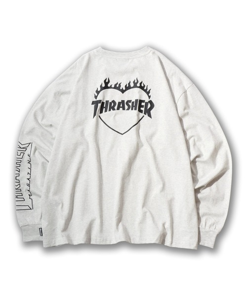 THRASHER（スラッシャー） tシャツ ハートモチーフ刺繍 プリント 袖