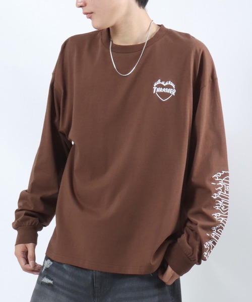 THRASHER（スラッシャー） tシャツ ハートモチーフ刺繍 プリント 袖