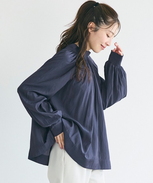 ⭐︎デコ⭐︎バックリボンサテンブラウス　ホワイト coca（コカ） ブラウス シャツ バックリボンサテンブラウス レディース