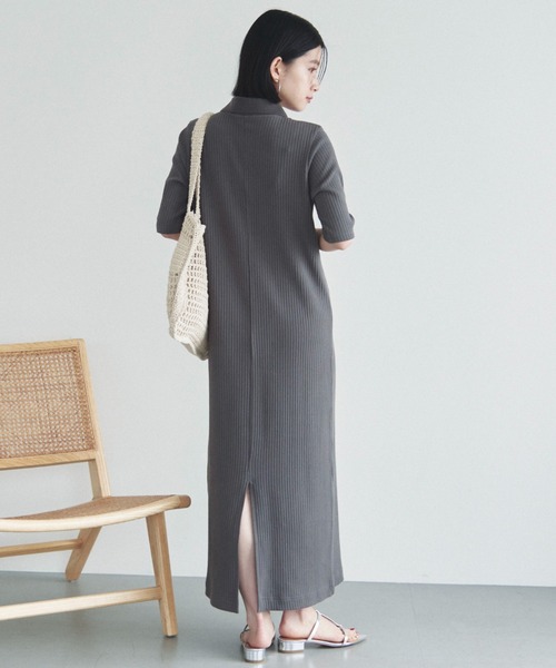 「DOUX ARCHIVES」 半袖ワンピース FREE チャコールグレー レディース_画像7