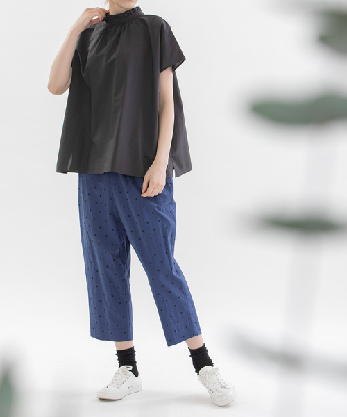 「nop de nod」 半袖ブラウス M スミクロ レディース_画像2