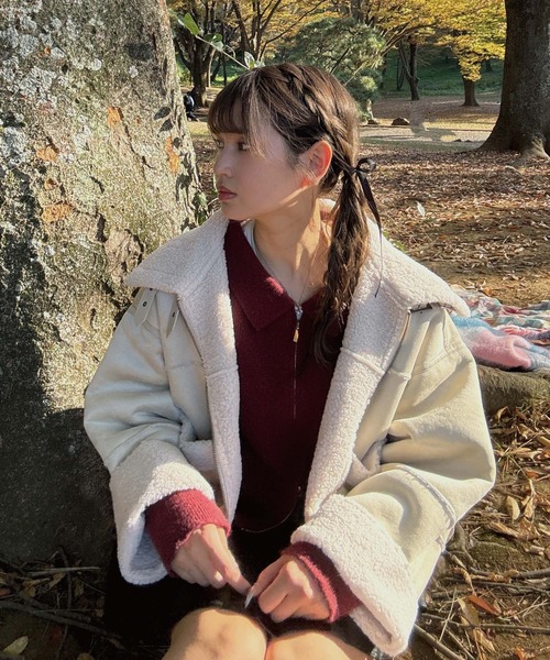 AS KNOW AS（アズノゥアズ） コート アウターフェイクムートン