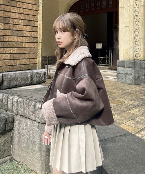 AS KNOW AS（アズノゥアズ） コート アウターフェイクムートン