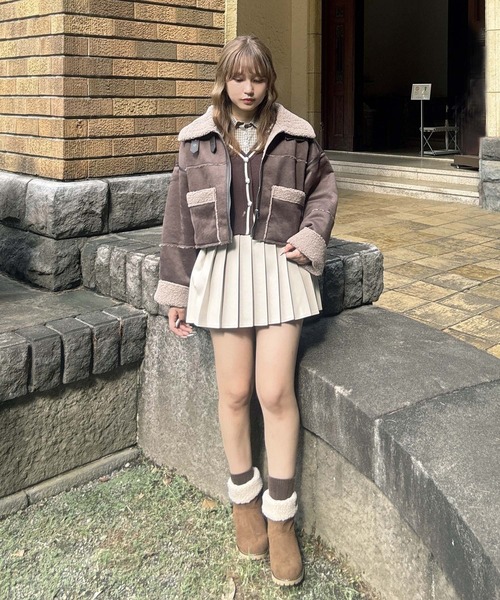 AS KNOW AS（アズノゥアズ） コート アウターフェイクムートン