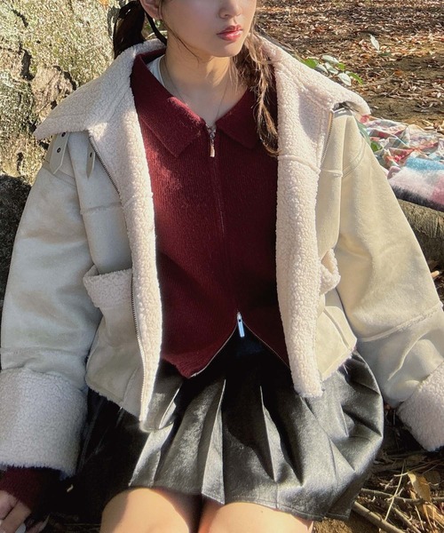 AS KNOW AS（アズノゥアズ） コート アウターフェイクムートン