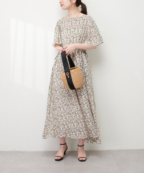 「natural couture」 半袖ワンピース FREE ブラック レディース_画像4