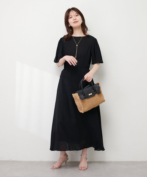 「natural couture」 半袖ワンピース FREE ブラック レディース_画像9