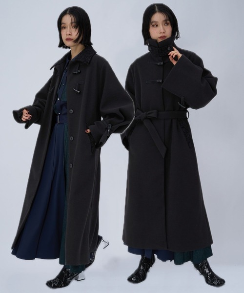 ゆ*う様 今季モデル！新品同様品！「HARE」ステンカラーコート HARE（ハレ） ステンカラーコート コート ウーリーテックトグルボタン