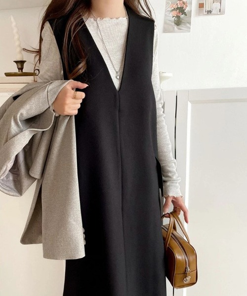 「ElegChic」 サロペットスカート FREE ブラック レディース_画像2