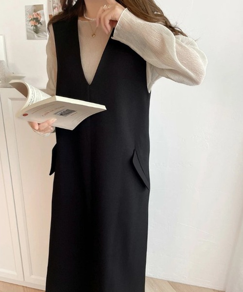 「ElegChic」 サロペットスカート FREE ブラック レディース_画像3