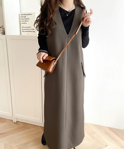 「ElegChic」 サロペットスカート FREE ブラック レディース_画像7