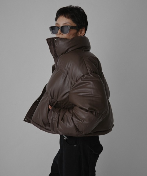 VION ダウンコート ダウンジャケット Faux Leather Short Down