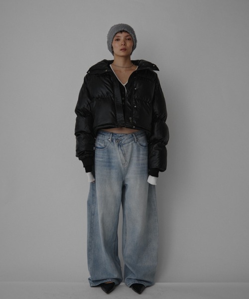 VION ダウンコート ダウンジャケット Faux Leather Short Down