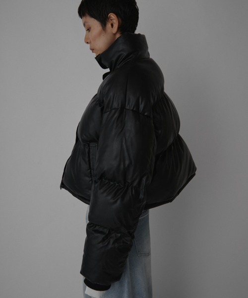 VION ダウンコート ダウンジャケット Faux Leather Short Down