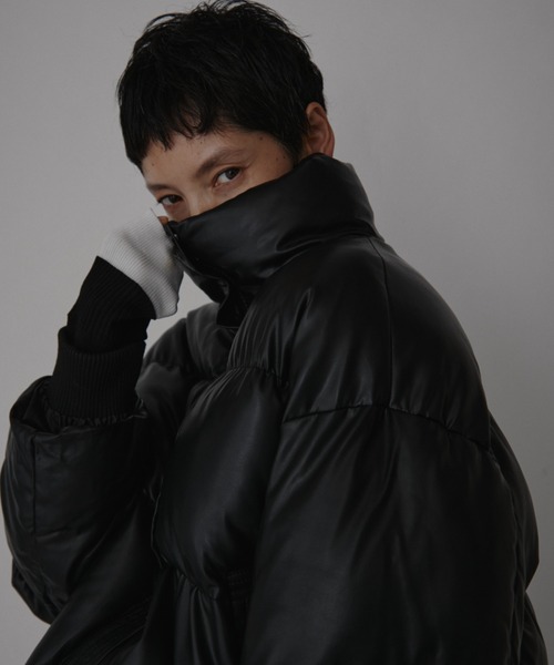 VION ダウンコート ダウンジャケット Faux Leather Short Down