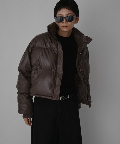 VION ダウンコート ダウンジャケット Faux Leather Short Down