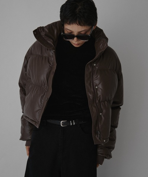 VION ダウンコート ダウンジャケット Faux Leather Short Down