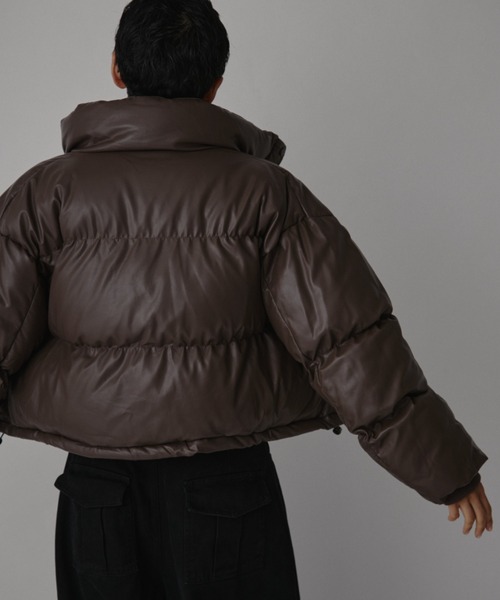 VION ダウンコート ダウンジャケット Faux Leather Short Down