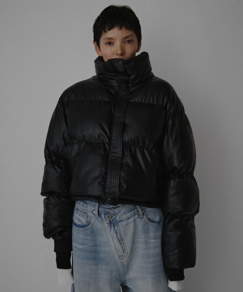 VION ダウンコート ダウンジャケット Faux Leather Short Down