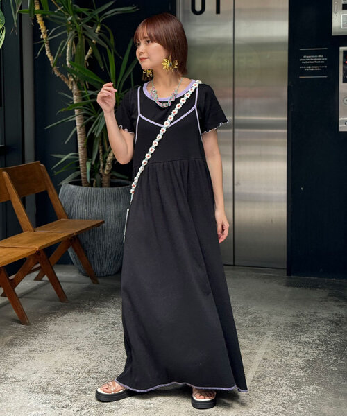 「HELLO.SANFRANCISCO」 コンビワンピース ONE SIZE オレンジ レディース_画像6