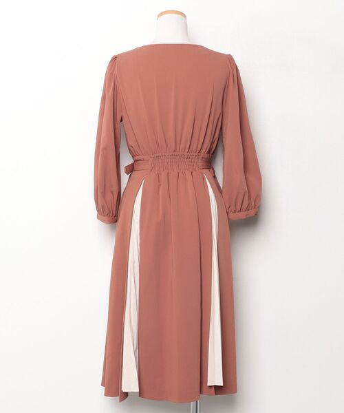 「31 Sons de mode」 7分袖ワンピース 36 ブラウン レディース_画像2