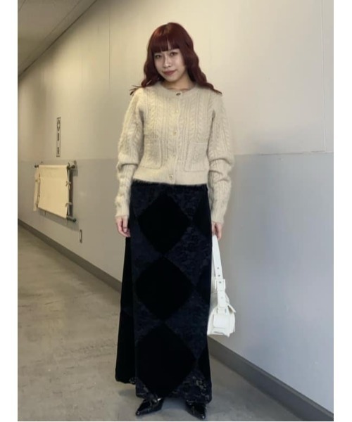 SLY（スライ） スカート VELOUR L/SK ベロア ロングスカート 秋服 冬服
