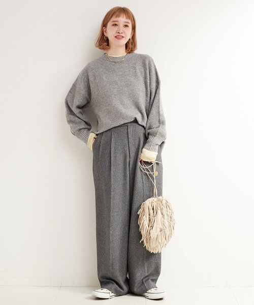 「B.C STOCK」 「Simplicite」長袖ニット FREE ベージュ レディース_画像2