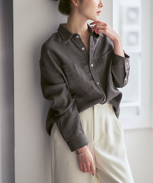 新品未使用NOBLE フェードカラービッグポケットシャツ NOBLE（ノーブル） ブラウス シャツ 「26SS先行」フェードカラービッグ