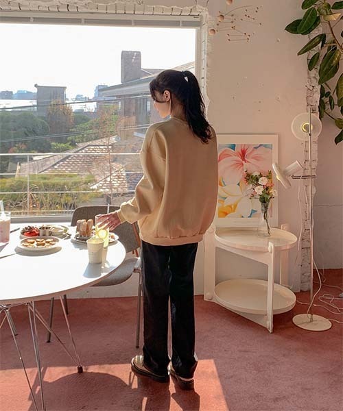 「SONA」 「PASTEL DEER」スウェットカットソー FREE イエロー レディース_画像6