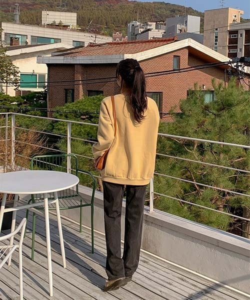 「SONA」 「PASTEL DEER」スウェットカットソー FREE イエロー レディース_画像7