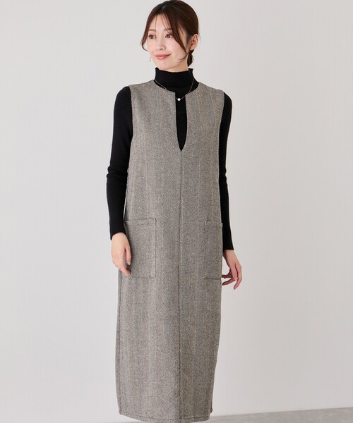 JAYRO（ジャイロ） ジャンパースカート Vネックヘリンボーンツイード